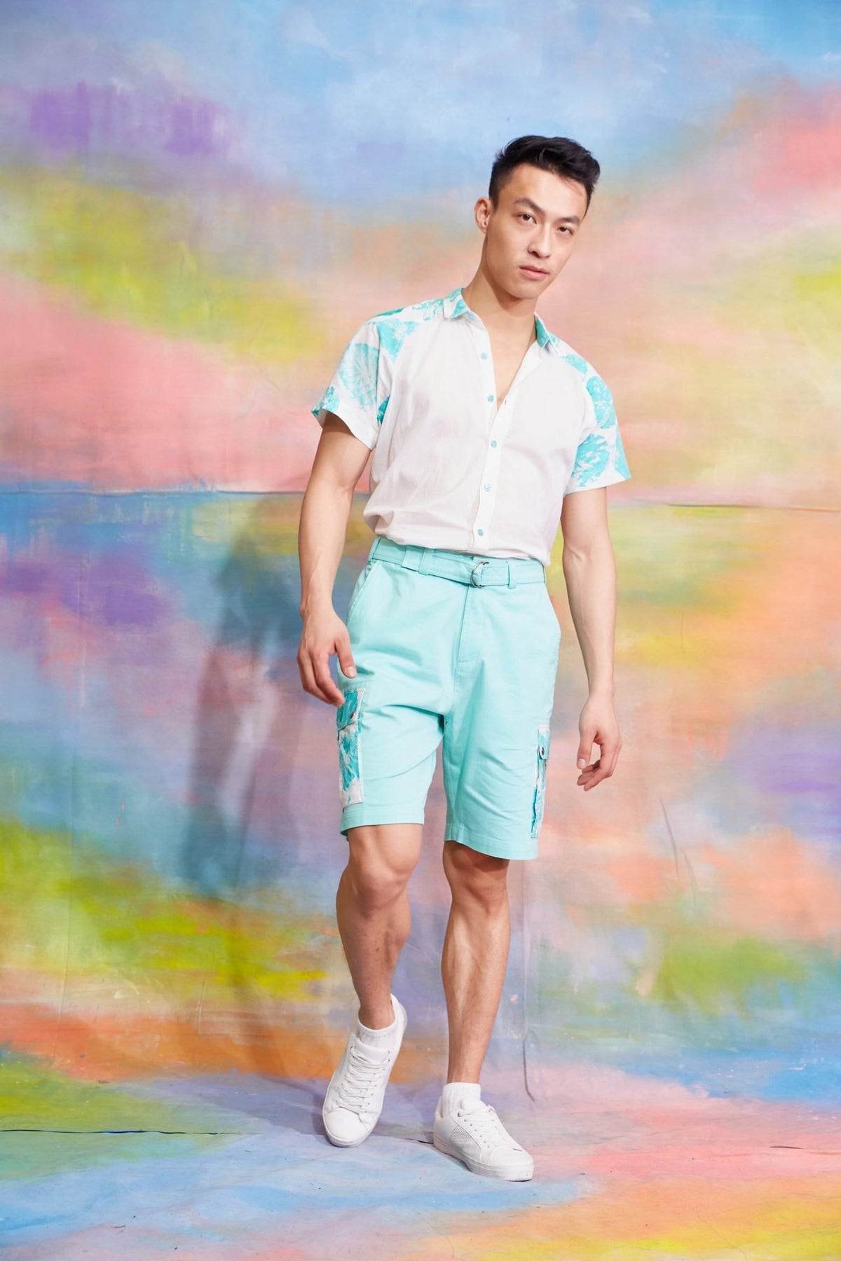 Lavanya Coodly Shorts S / Green Lavanya Coodly Men's Nicholas Linen Shorts in Seaglass Green