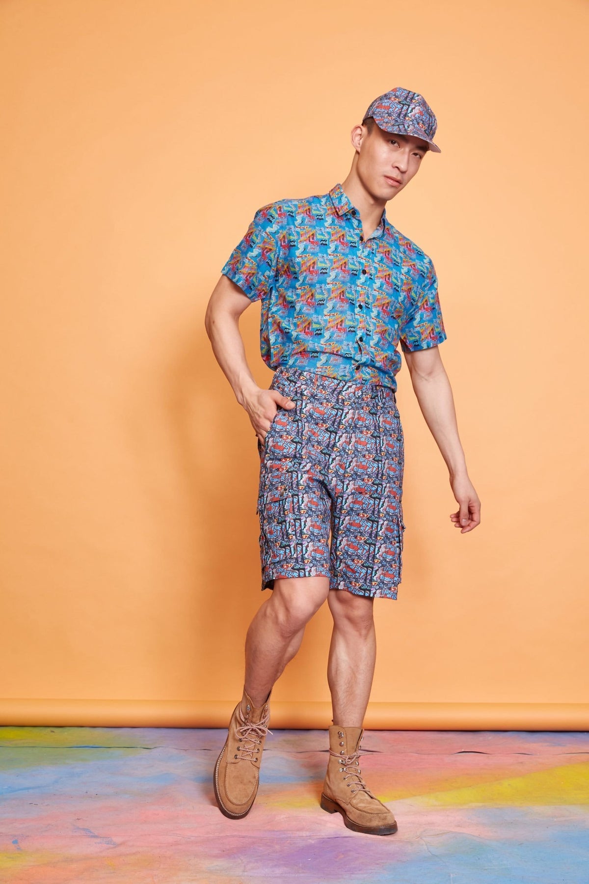 Lavanya Coodly Shorts S / Tan Lavanya Coodly Men's Emilio Steel Hue Linen Shorts