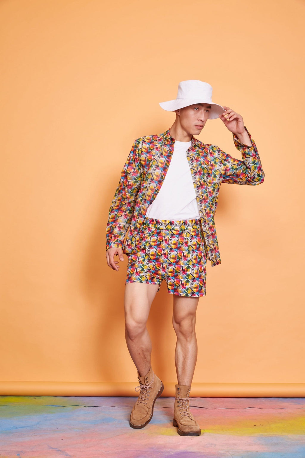 Lavanya Coodly Shorts S / Tan Lavanya Coodly Men's Multicolor Spencer Shorts in Cotton Twill