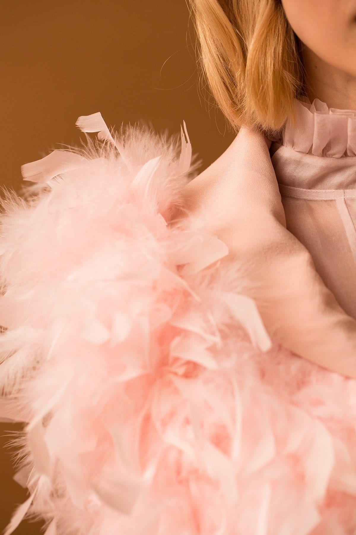 Lavanya Coodly Vest Lavanya Coodly Women's Laura Ostrich Feather Vest in Blush or Blue