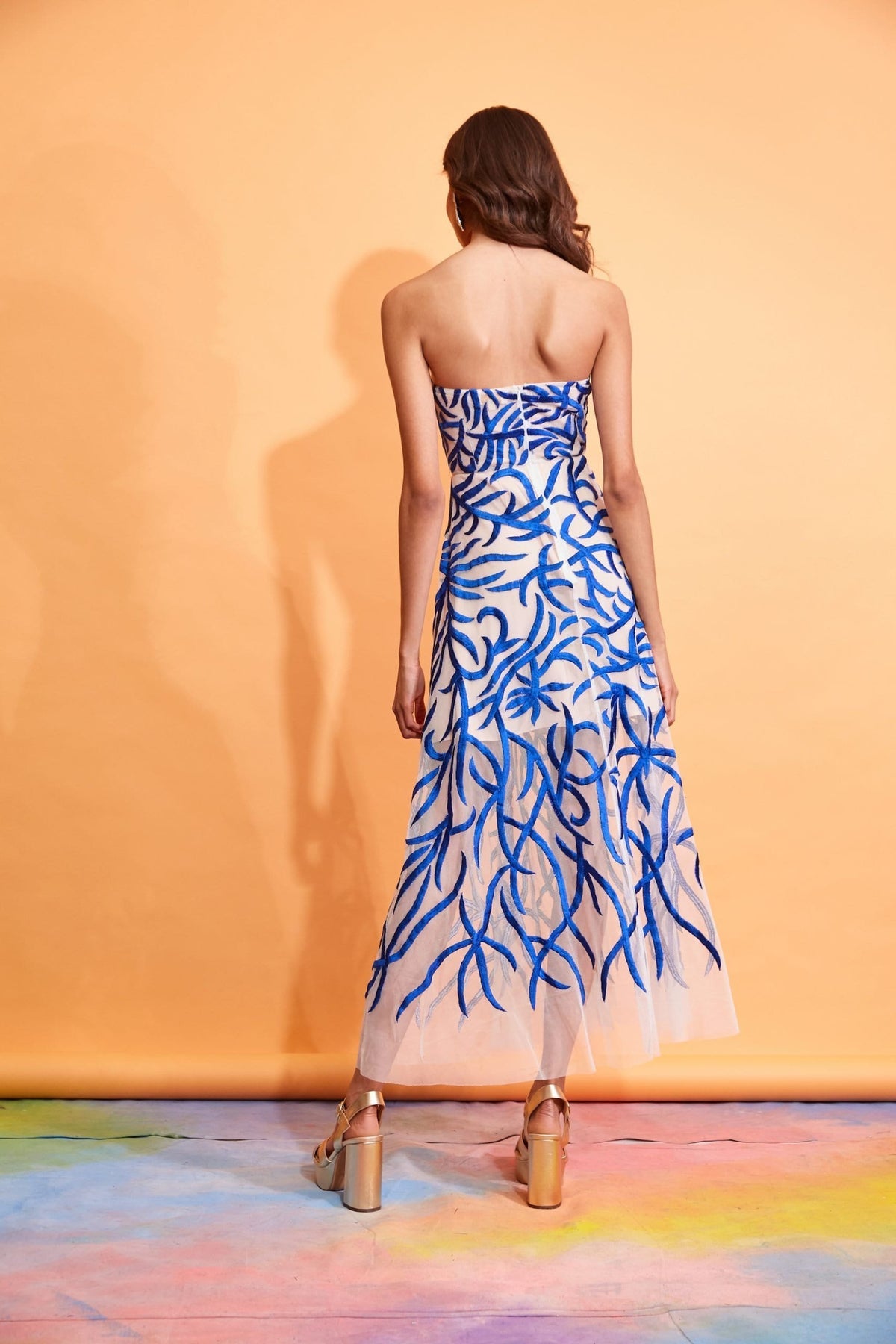 Lavanya Coodly Women - Apparel - Dresses - Cocktail Lavanya Coodly Women's Courtney Strapless Tulle Ankle Length Blue Dress