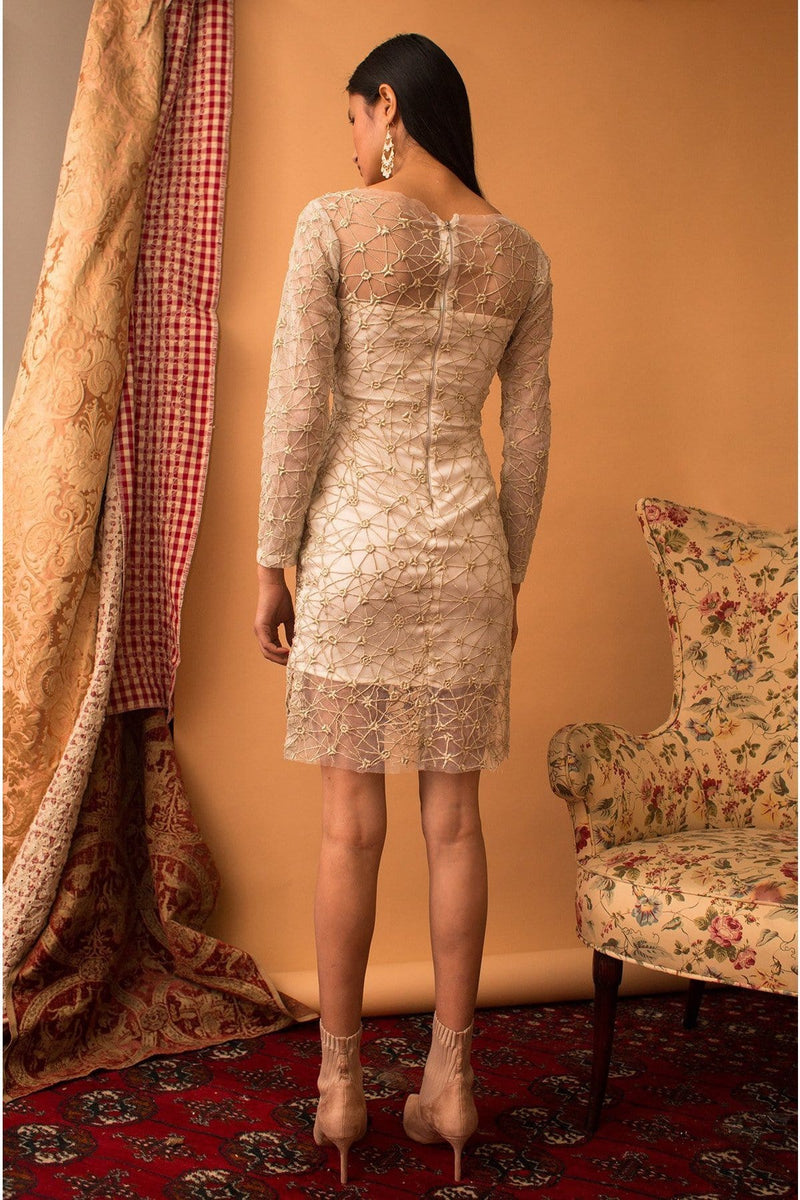 Lavanya Coodly Women - Apparel - Dresses - Cocktail Lavanya Coodly Women's Mini Margot Hand-Beaded Off White Cocktail Dress