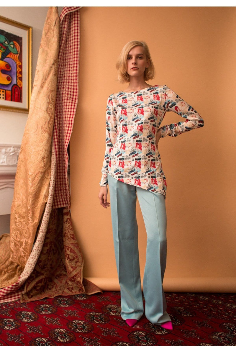 Lavanya Coodly XS / Multi Lavanya Coodly Women's Daphne Asymmetrical Multicolor Long Sleeve Top