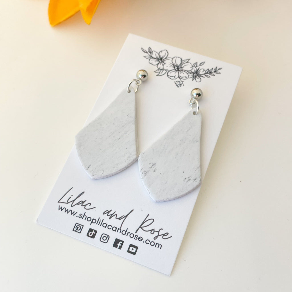Lilac and Rose Dirty White Audrey Earrings