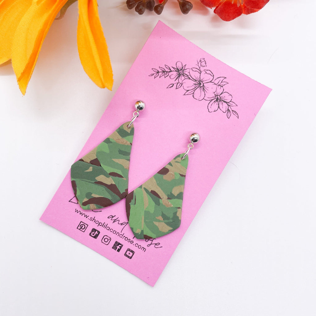 Lilac and Rose Earrings Lilac and Rose Camouflage Earrings