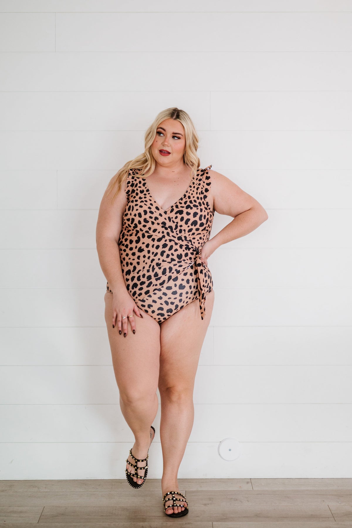 Living Free Beauty Women's Fashion - Women's Clothing Hear Me Roar Leopard Ruffle Sleeve Swimsuit | LFB