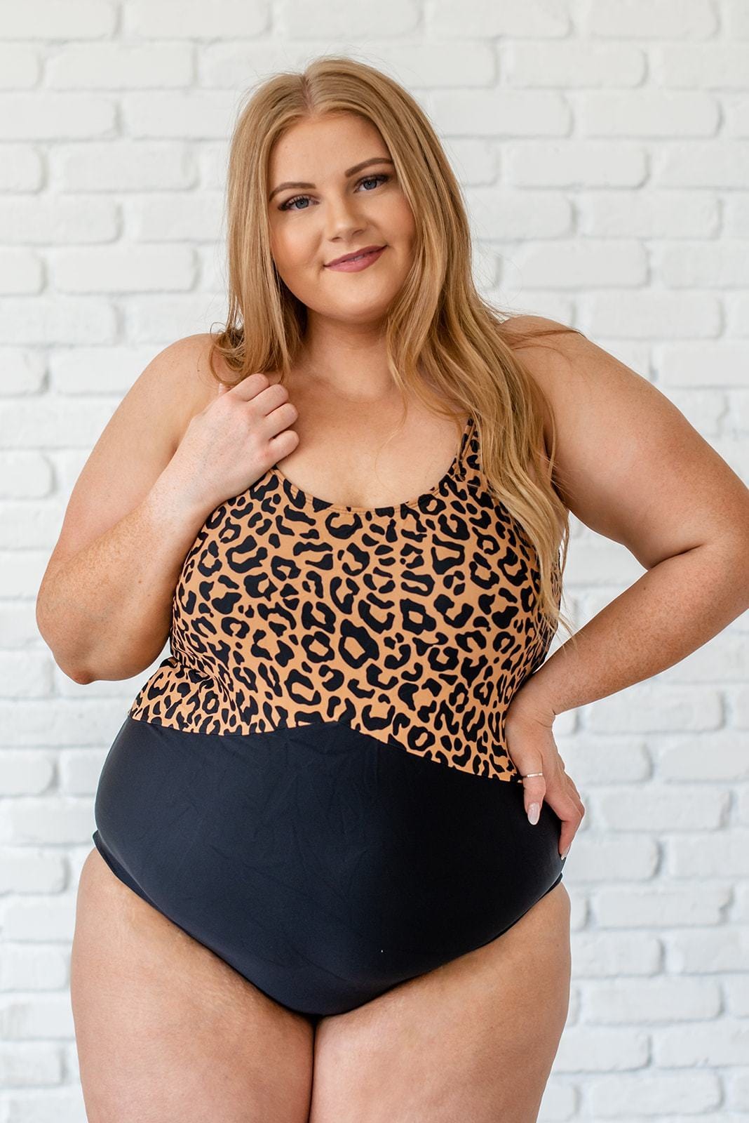 Living Free Beauty Women's Fashion - Women's Clothing One Piece Leopard Print Color Block Swimsuit | LFB