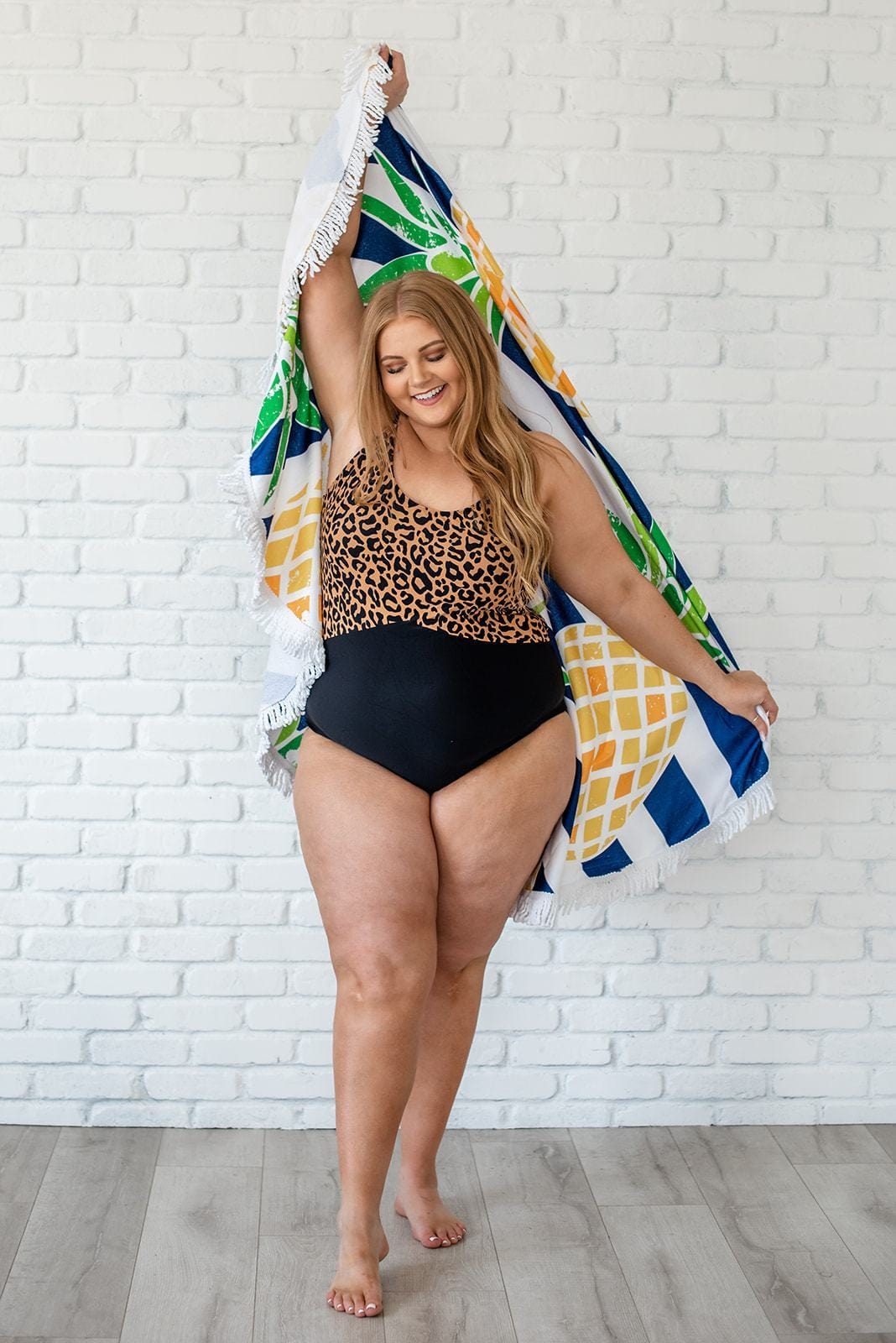 Living Free Beauty Women's Fashion - Women's Clothing One Piece Leopard Print Color Block Swimsuit | LFB