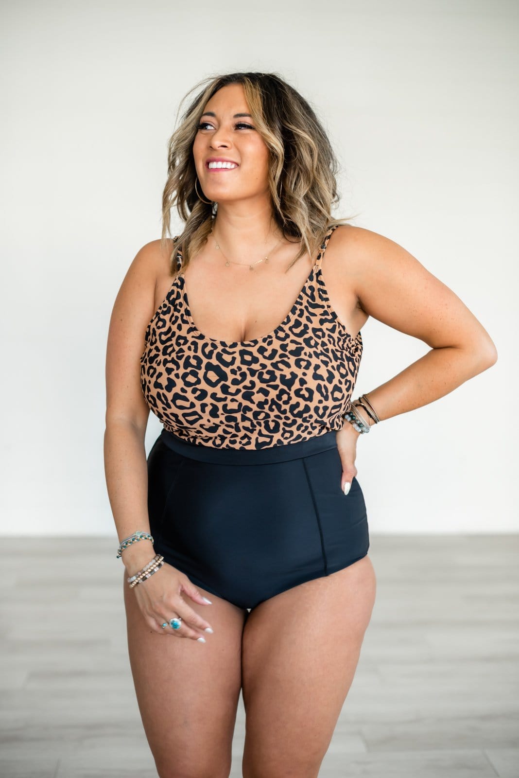 Living Free Beauty Women's Fashion - Women's Clothing One Piece Leopard Print Color Block Swimsuit | LFB