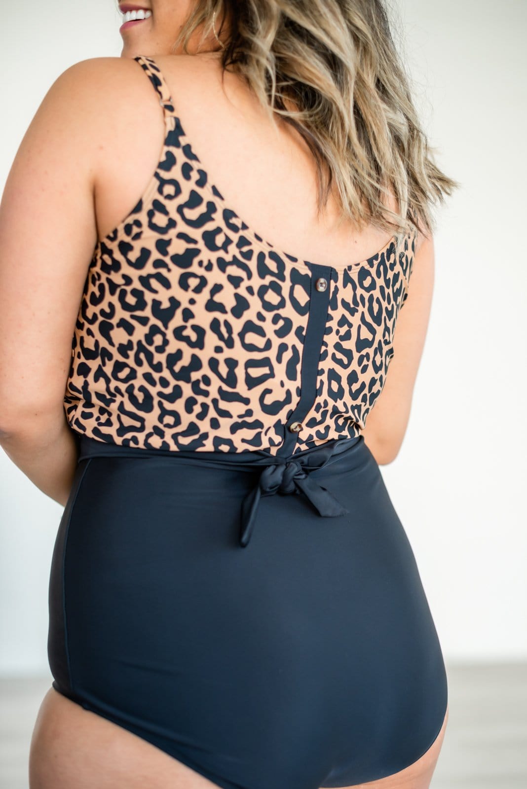 Living Free Beauty Women's Fashion - Women's Clothing One Piece Leopard Print Color Block Swimsuit | LFB