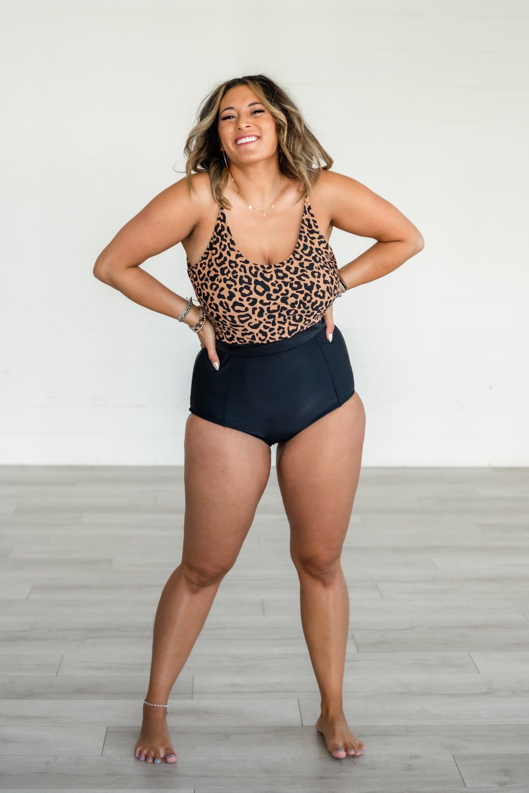 Living Free Beauty Women's Fashion - Women's Clothing One Piece Leopard Print Color Block Swimsuit | LFB