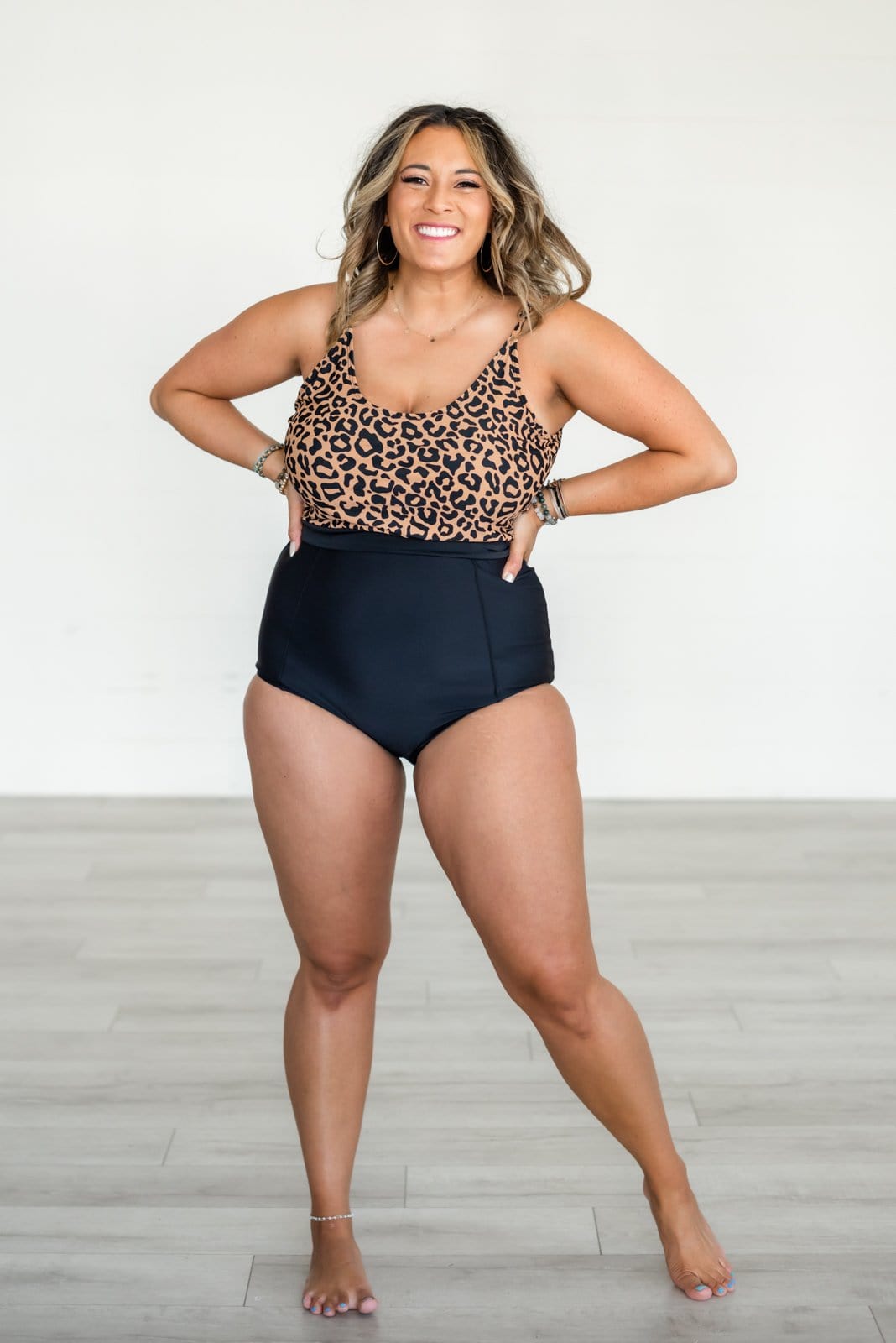 Living Free Beauty Women's Fashion - Women's Clothing One Piece Leopard Print Color Block Swimsuit | LFB