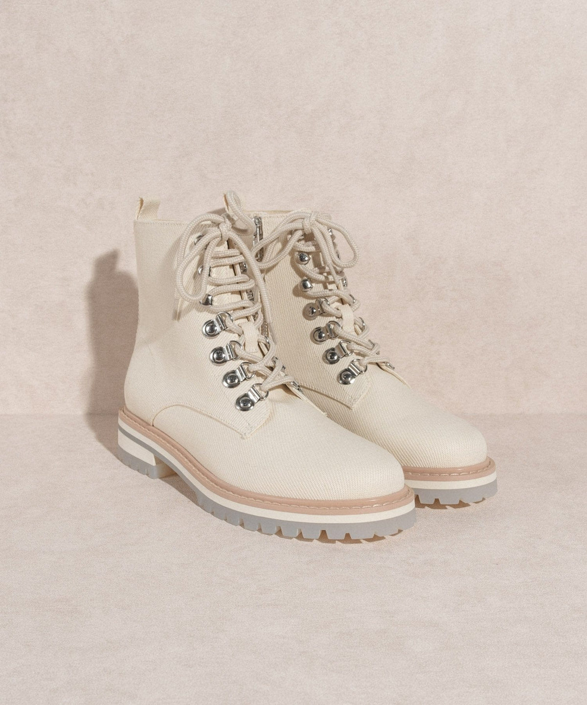 Living Free Beauty Women's Fashion - Women's Shoes - Women's Boots Camilla Beige Military Boot | LFB