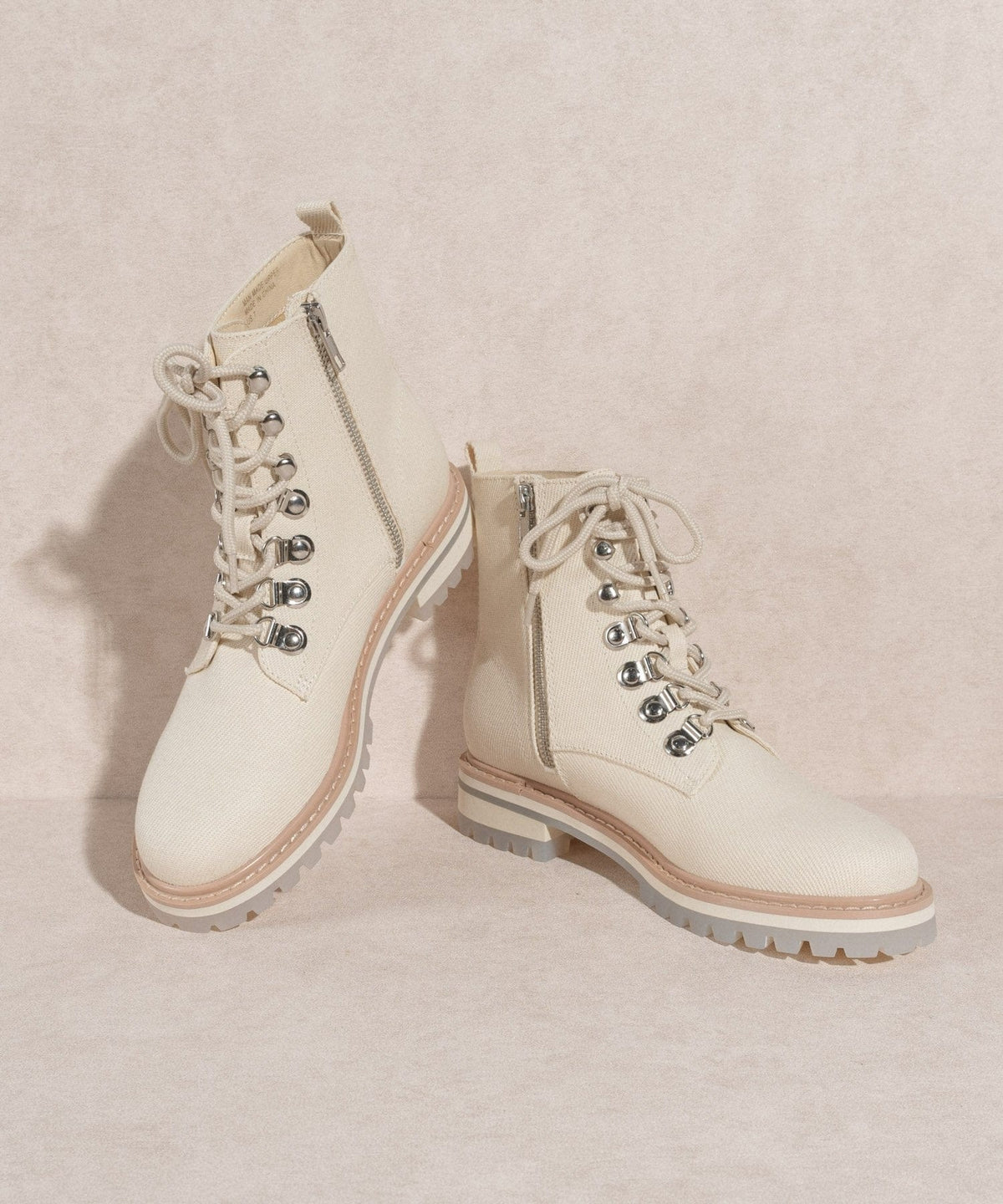 Living Free Beauty Women's Fashion - Women's Shoes - Women's Boots Camilla Beige Military Boot | LFB