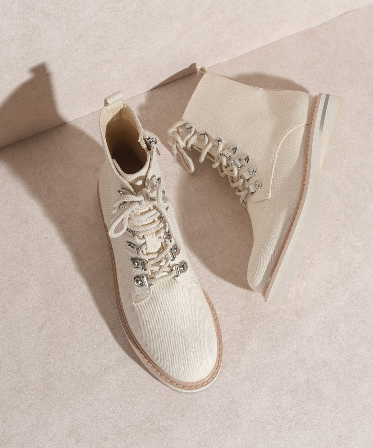 Living Free Beauty Women's Fashion - Women's Shoes - Women's Boots Camilla Beige Military Boot | LFB