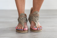 Living Free Beauty Women's Fashion - Women's Shoes - Women's Sandals Sariah Leopard Print Sandals- Beige | LFB
