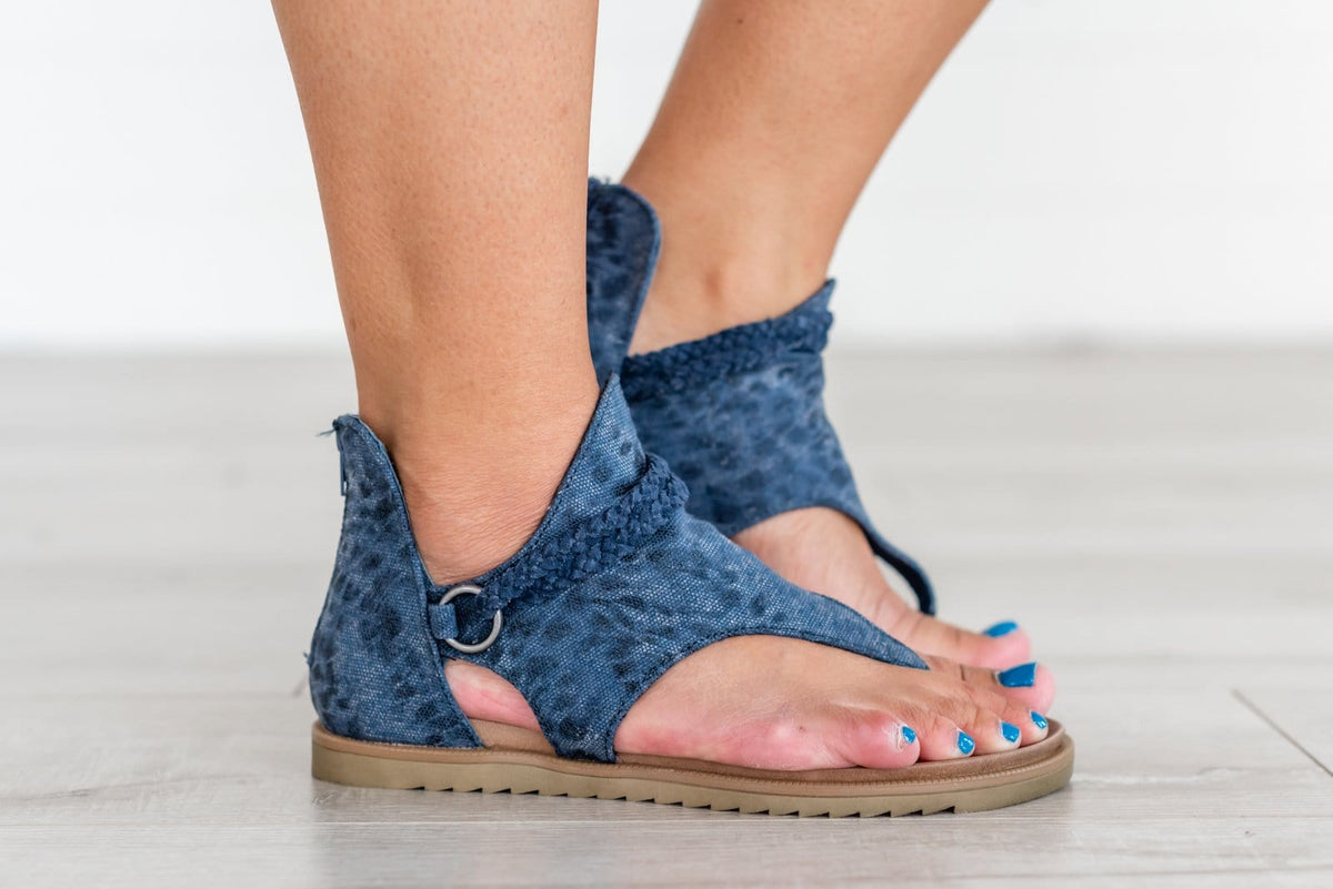 Living Free Beauty Women's Fashion - Women's Shoes - Women's Sandals Sariah Leopard Print Sandals -Blue