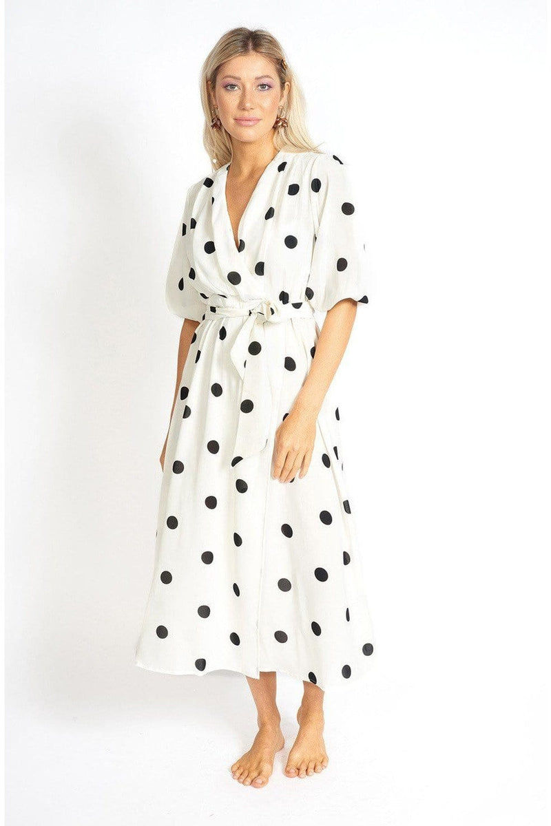 M.USE Apparel & Accessories > Clothing > Dresses M.USE Athens Modest Cut Polka Dot Maxi Dress