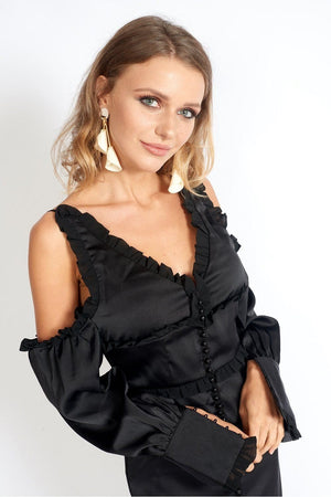 M.USE Apparel & Accessories > Clothing > Dresses M.USE Night At The Museum Black Satin Dress