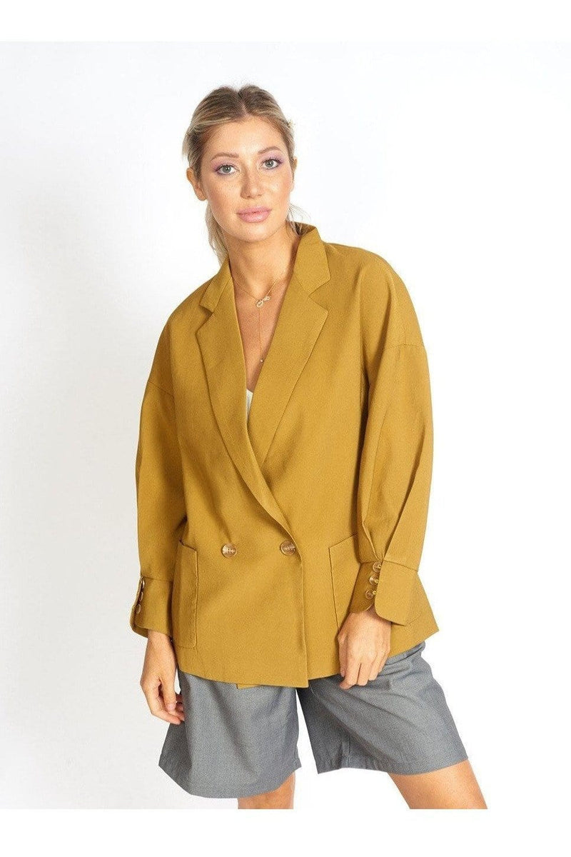 M.USE Apparel & Accessories > Clothing > Outerwear > Coats & Jackets XS / Mustard Yellow M.USE Lisa Business Casual Oversized Blazer