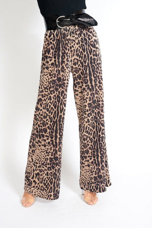 M.USE Apparel & Accessories > Clothing > Pants M.USE Bianca Velvet Pants in Leopard Print