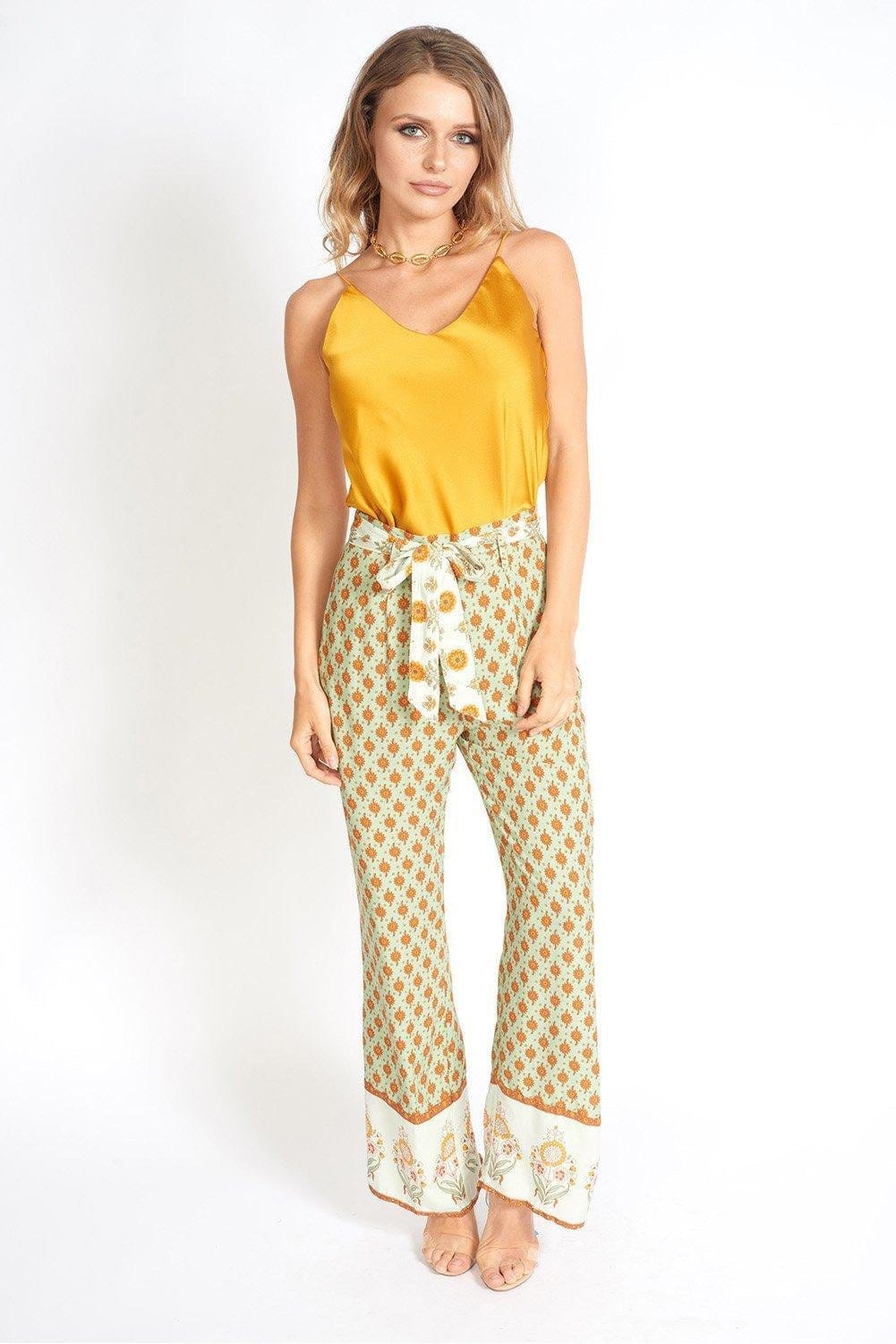 M.USE Apparel & Accessories > Clothing > Pants M.USE Valeria Floral Bohemian High Waist Cotton Pants