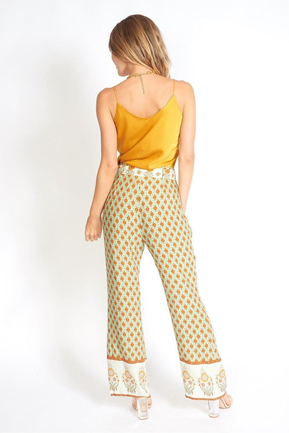 M.USE Apparel & Accessories > Clothing > Pants M.USE Valeria Floral Bohemian High Waist Cotton Pants