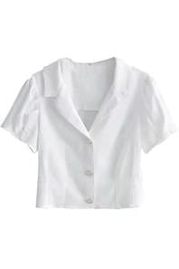 M.USE Apparel & Accessories > Clothing > Shirts & Tops M.USE Peyton Puffed Sleeve Button-Down Blouse
