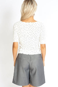 M.USE Apparel & Accessories > Clothing > Shirts & Tops M.USE So Sweet Frill Polka Dots Top