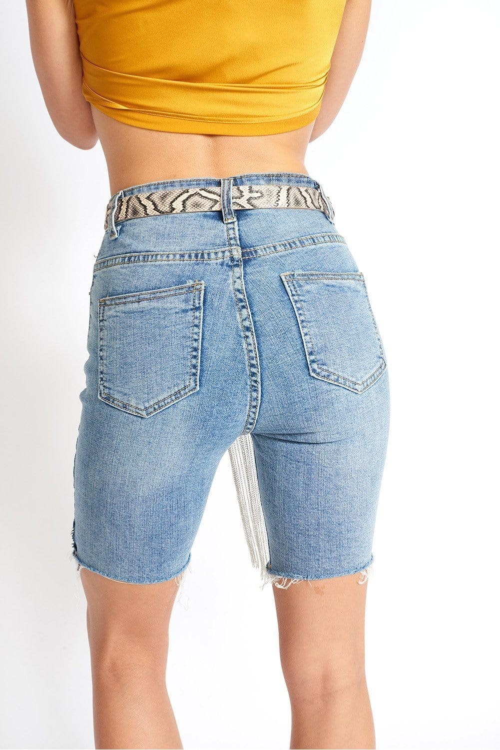 M.USE Apparel & Accessories > Clothing > Shorts M.USE Denim High Waisted Bermuda Shorts