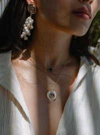 M.USE Necklace M.USE Half Moon Celestial Pendant Necklace