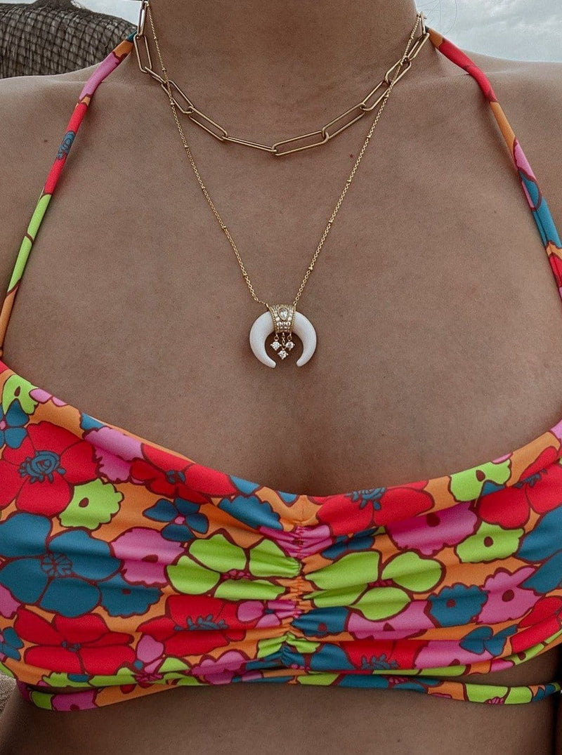 M.USE Necklace M.USE Half Moon Celestial Pendant Necklace