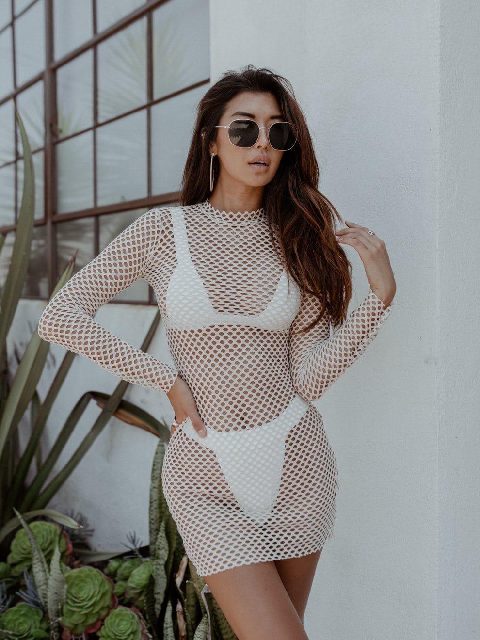 M.USE Swimwear XS/S / Cream M.USE Come Catch Me Fishnet Dress