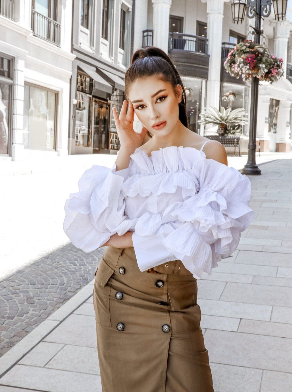 M.USE Women's Blouse M.USE After Hours Ruffle Shirt