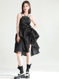 marigoldshadows Women's Dress Amida Pillowy Spaghetti Strap Dress - Black