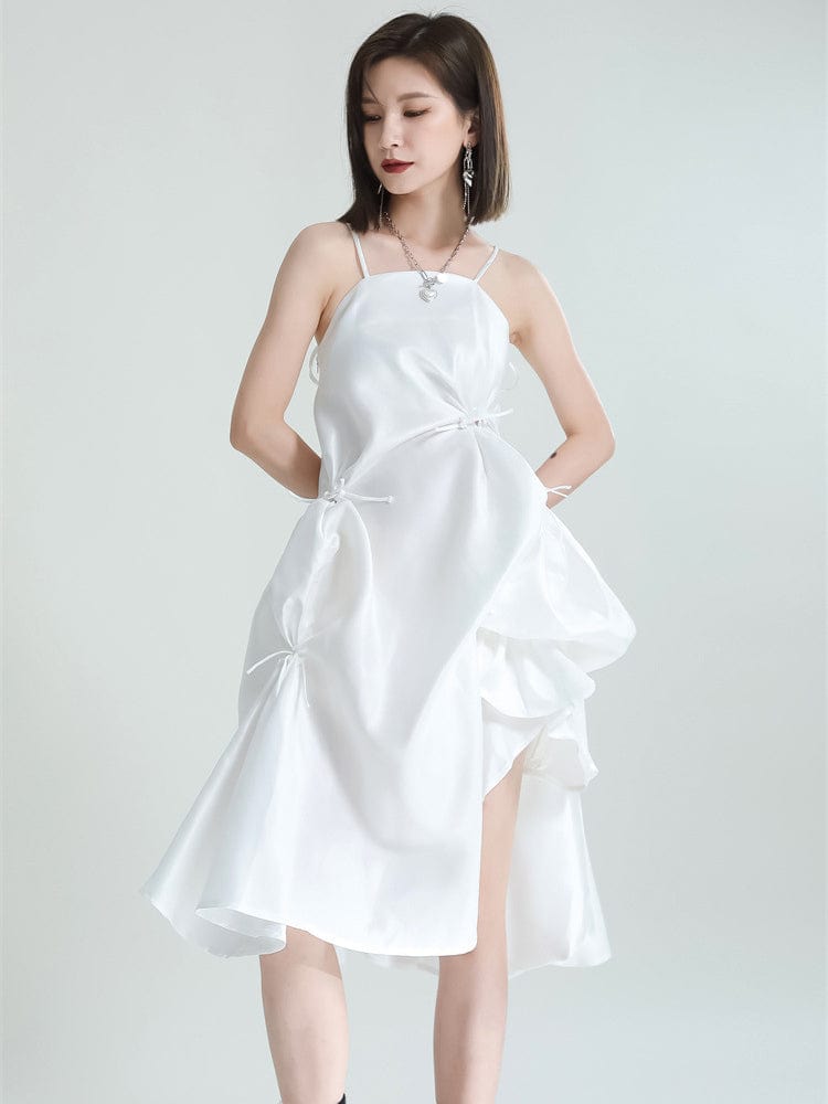 marigoldshadows Women's Dress S / White Amida Pillowy Spaghetti Strap Dress - White