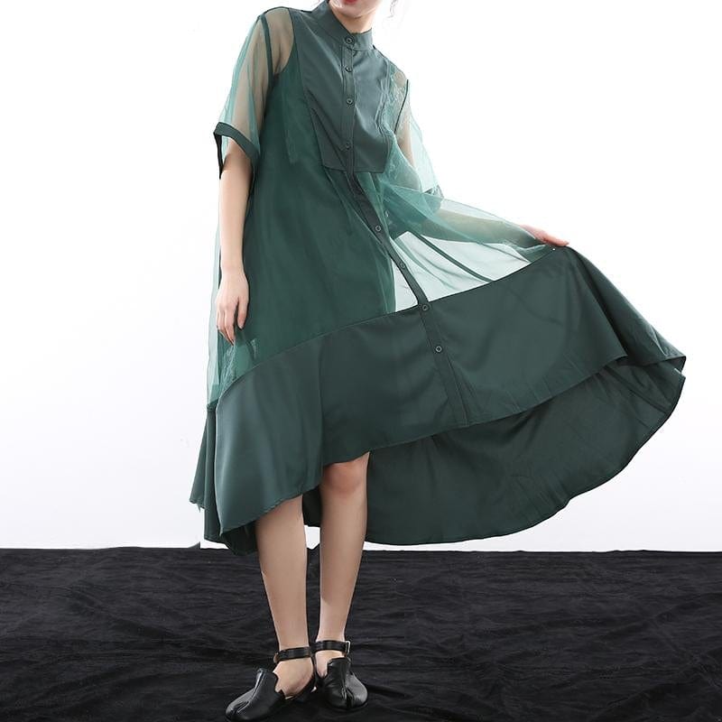 Marigoldshadows Women's Fashion - Women's Clothing - Dress - Half-Sleeve Dress Koharu Irregular Shirt Dress | Marigoldshadows