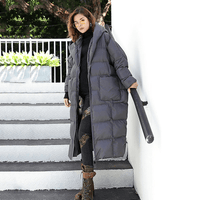 Marigoldshadows Women's Fashion - Women's Clothing - Jackets & Coats - Parkas Gray / OS Hina Loose Hooded Parka | Marigoldshadows