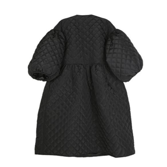 Marigoldshadows Women's Fashion - Women's Clothing - Jackets & Coats - Wool & Blends Sayaka Quilted Lantern Sleeve Coat | Marigoldshadows