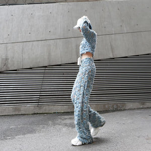Marigoldshadows Women's Fashion - Women's Clothing - Jeans Kaoru High Waist Destroyed Denim Wide Leg Pants | Marigoldshadows