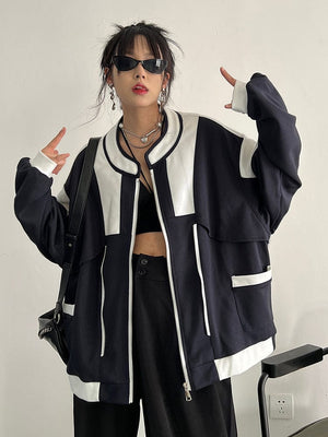 marigoldshadows Women's Outerwear S / Dark Blue Ryozo Contrast Jacket