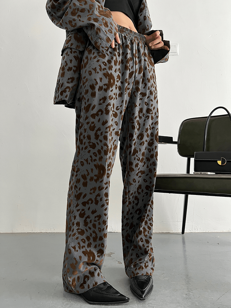 marigoldshadows Women's Pants & Trousers S / Chocolate/Grey Panta Leopard Print Pants