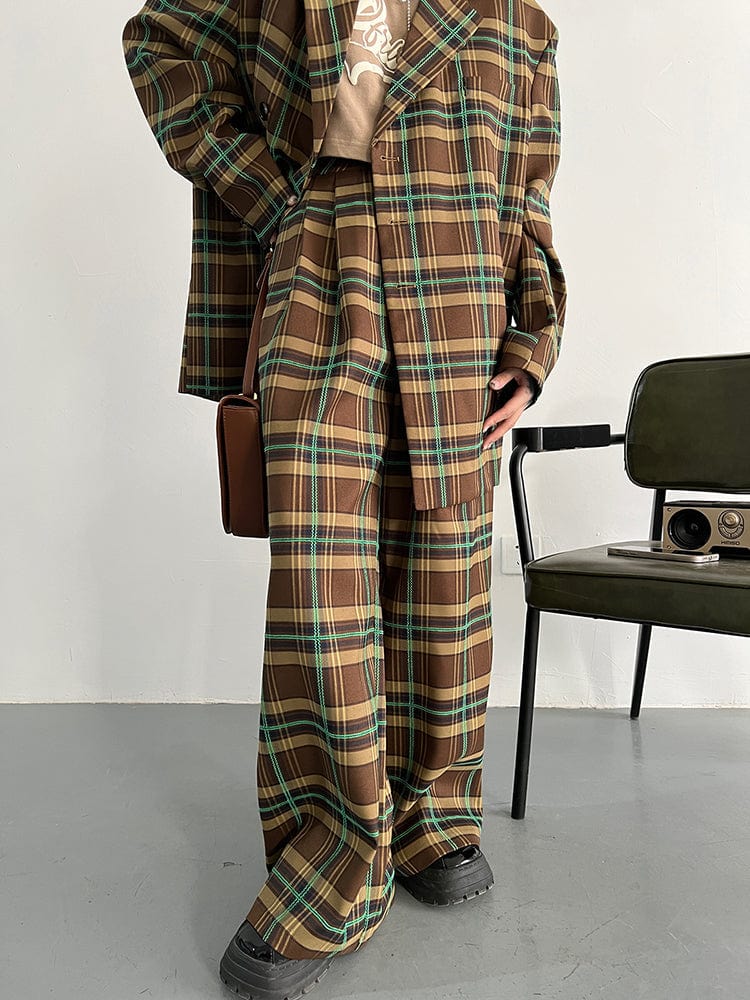 marigoldshadows Women's Pants & Trousers Teruma Oversized Plaid Pants