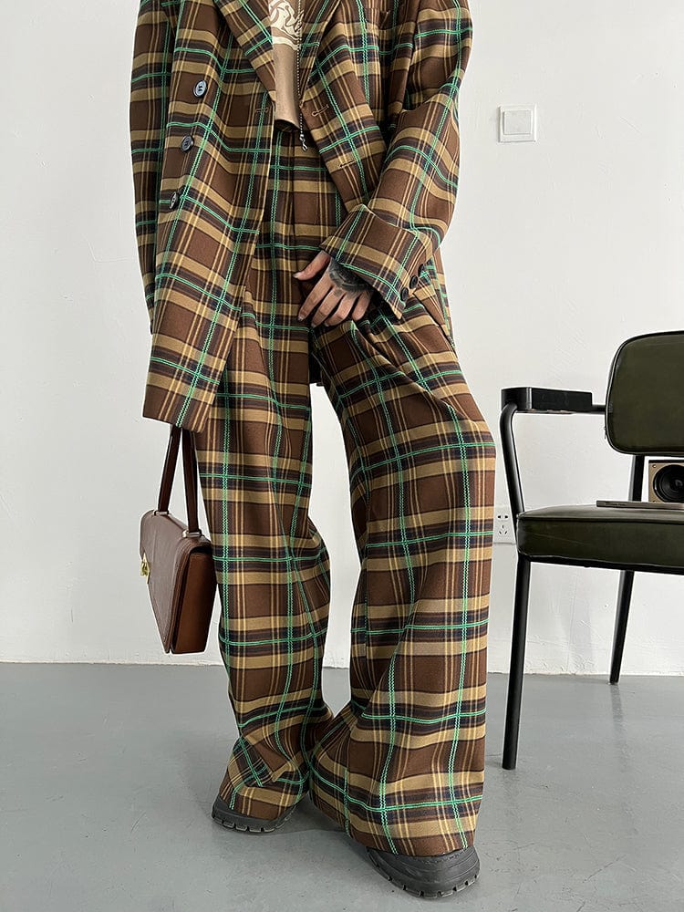 marigoldshadows Women's Pants & Trousers Teruma Oversized Plaid Pants
