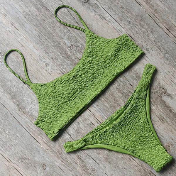 marigoldshadows Women's Swimwear S / Olive Tamper Ruffle Bikini - Olive