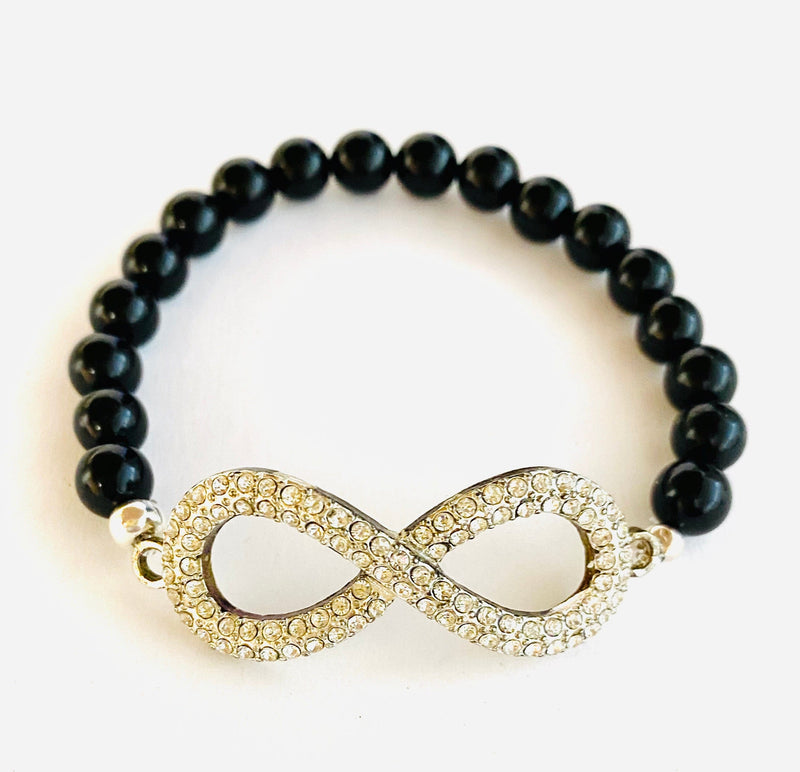 MINU Jewels Bracelet Black Silver INFINITY BRACELETS - Colors Available