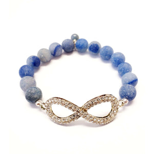 MINU Jewels Bracelet Blue Aventurine Silver INFINITY BRACELETS - Colors Available