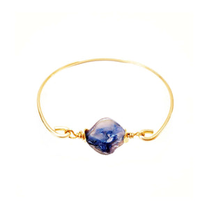 MINU Jewels Bracelet Gold Women's Blue Pearl Bangle | MINU