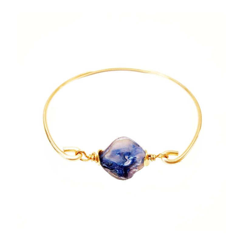 MINU Jewels Bracelet Gold Women's Blue Pearl Bangle | MINU