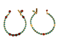 MINU Jewels Bracelet Seti Bracelets in Carnelian & Turquoise with Gold Accents - Set of 4 | MINU